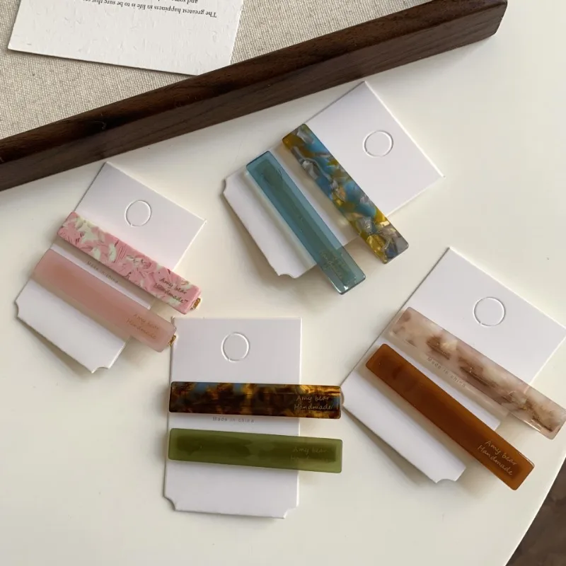 Stile straniero semplice 2 clip copricapo forcina da donna 2025 nuovo temperamento di fascia alta Clip per banconote d'anatra laterale in acido acetico coreano