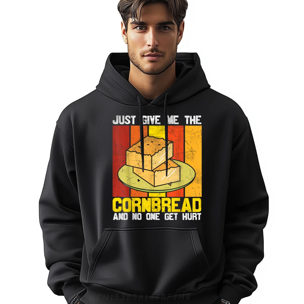 

Casualcrazy Long Sleeve Hoodies Father Day Funny Round Neck Hoodies Adult Sweatshrt Just Give Me Cornbread Holiday