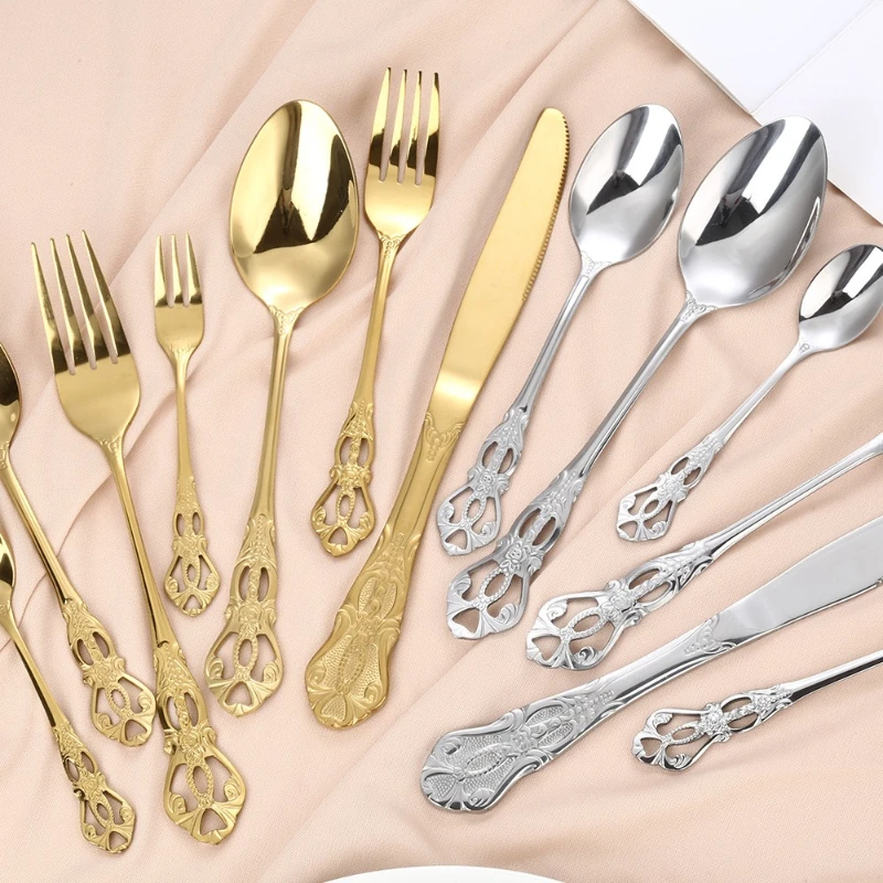 

LMM court relief series stainless steel knives, forks, spoons, banquet Western tableware