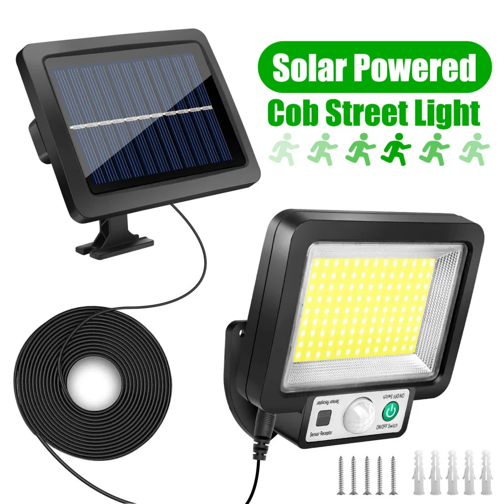 117COB lampu SOLAR dinding กลางแจ้งโคมไฟผนังพลังงานแสงอาทิตย์กันน้ำ3โหมดสำหรับสวนระเบียงลาน