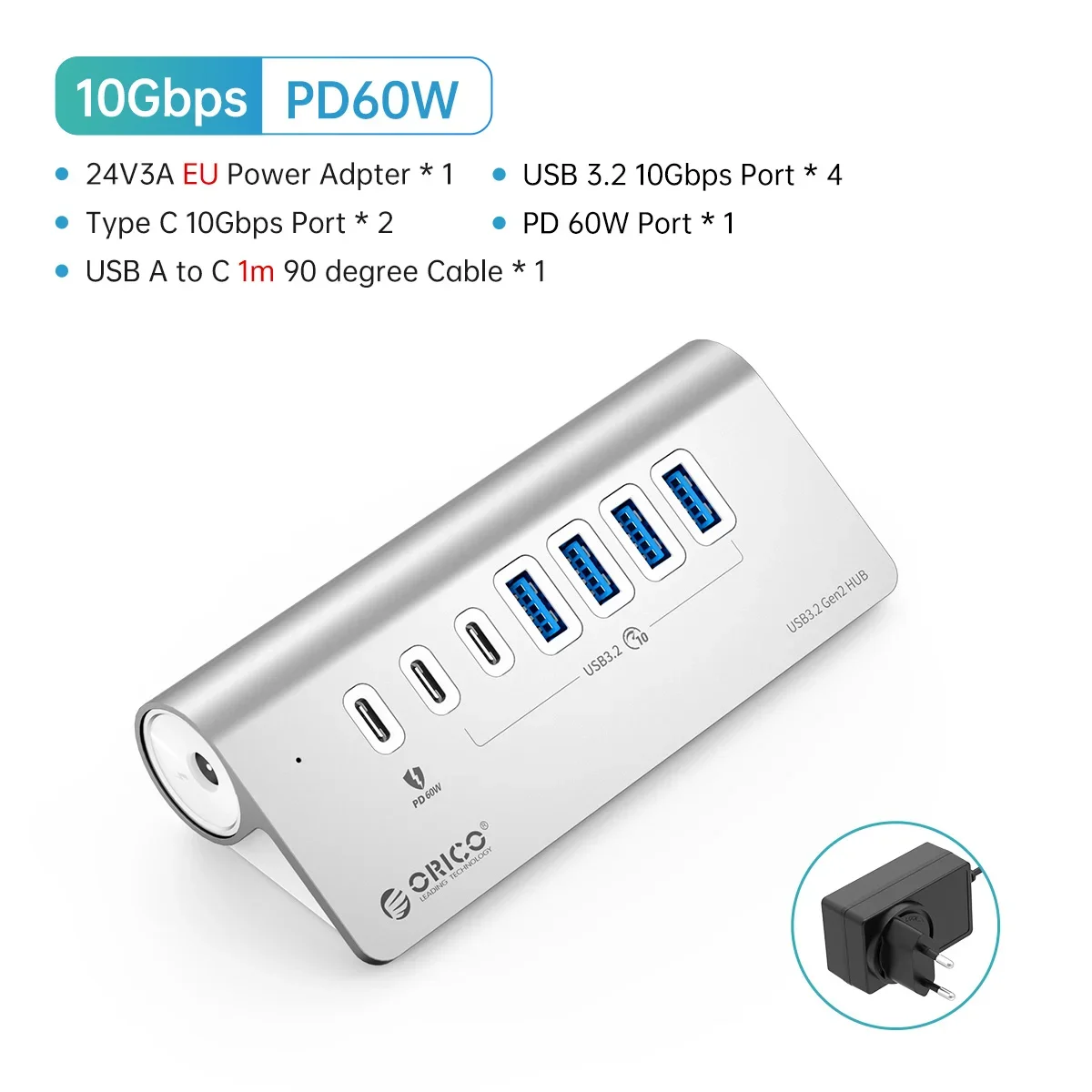 ORICO USB 3.2 Docking Station Gen2 Splitter Uitbreidingshub 10Gbps Conversie Desktop Verlengkabel Geschikt voor Apple MacBook