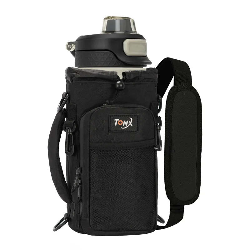 Multifunctional Insulated Water Bottle Bag with Shoulder Crossbody Handheld Ideal for Hiking Cycling Camping Fishing