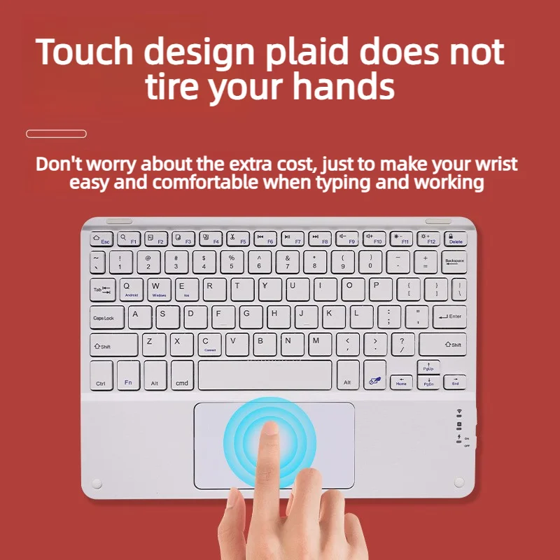 10 Inch Bluetooth Keyboard  Wireless Rechargeable Keyboard Colorful Wireless Keyboard For Phone Tablet Laptop Universal