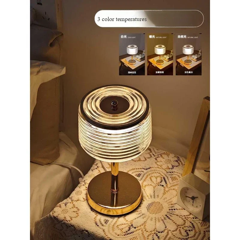 Modern Minimalist Desk Lamp Crystal Night Lights Bedroom Decoration