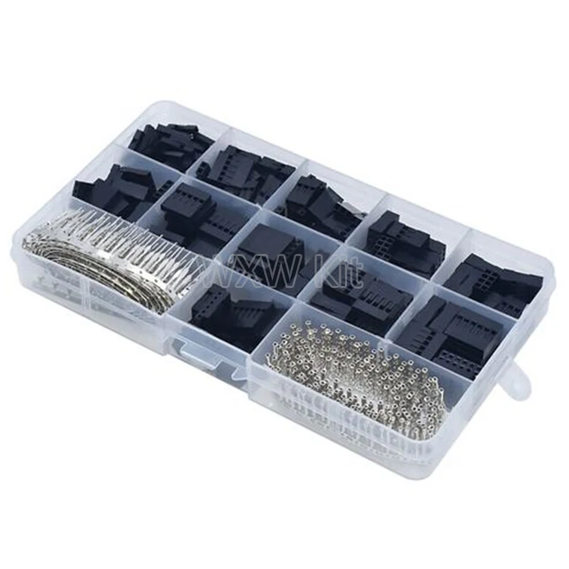 620pcs Dupont Connector 2.54mm, Dupont Cable Jumper Wire Pin Header Housing Kit, Male Crimp Pins+Female Pin Terminal Connector