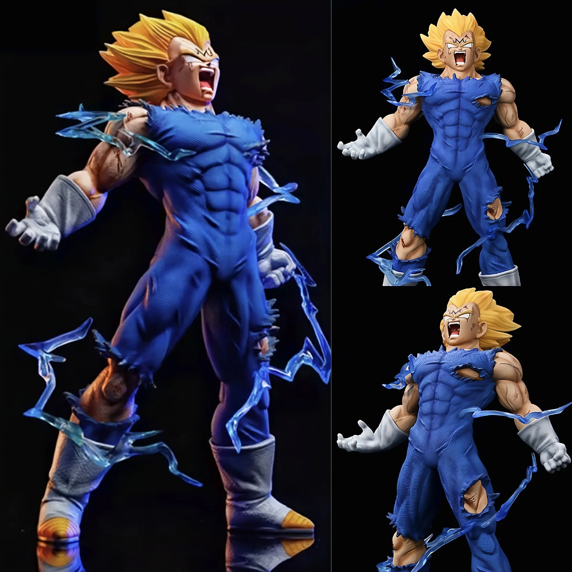 Figura de acción de Seven Dragon Ball Goku, modelo Super Saiyan Gokibebiget, figura de anime de cómic danificado con batalla, accesorio periférico