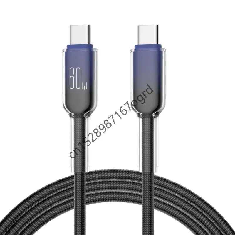 

Ice Crystal USB C Charging Cable 60W Fast Charging Power Supply Cord Support 480Mbps Data Transmission for Phones 634A