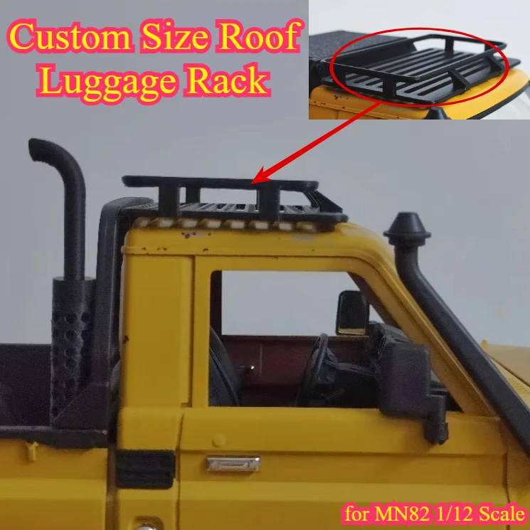 Roof Luggage Rack Custom Size No-Drill Mount Appearance Decor Upgrade Parts for MN82 1/12 Scale RC Car Simulation Mod Accessory