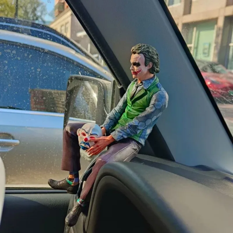 27cm Joker Sit Position Acrylic Buckle Heath Ledger Doll Car Rear Roof Tail Pendant Car Rear External Decoration Ornaments Gift