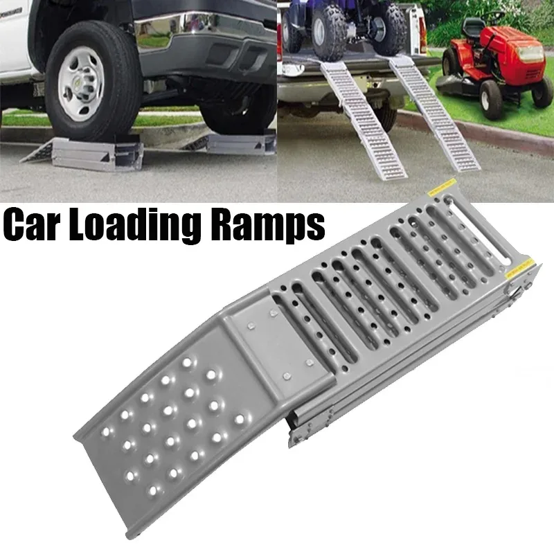 Heavy Duty Car Loading Ramps, Multifunction Long Steel Folding Motorcycle 4 Four Wheeler ATV Pickup Truck Bed Loading Ramp
