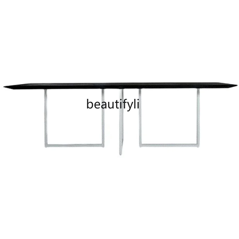 Nordic Solid Wood Modern Desk Simple Iron Commercial Conference Table Rectangular Designer Creative Desk Dining Table