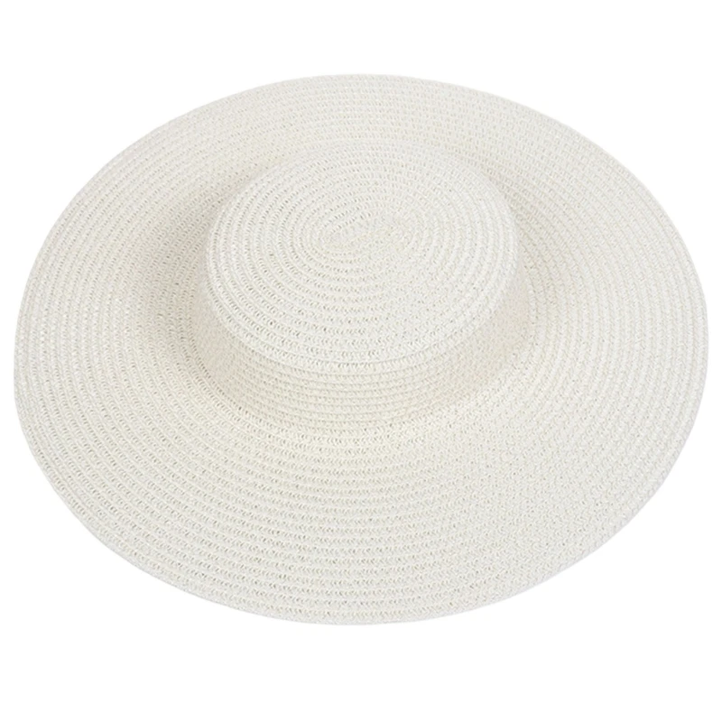 Broad-Edge Straw Hat Base Headwear with Level Top for Adding Trims