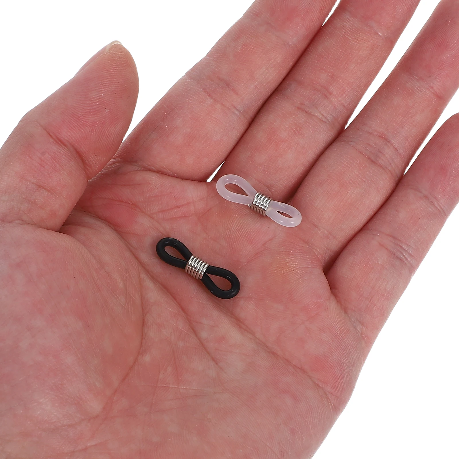 

12Pcs Clear Rubber Eyeglasses Chain Connectors Anti-Slip Ends for Eyeglass Holder Strap Repair Accessories 6 White 6 Black