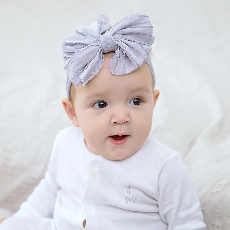 Baby Girls Cute Mesh Lace Bow Headband Soft Elastic Hairband Decorative Kids Hair Accessories Newborn Infant Photography Props image 2