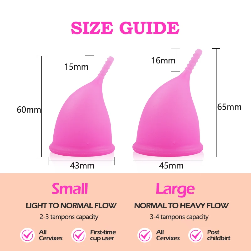 Medical Silicone Menstrual Cups and Cleaner Kit Femenino coletor mesntrual Period Menstruation cup with sterelizer Storage