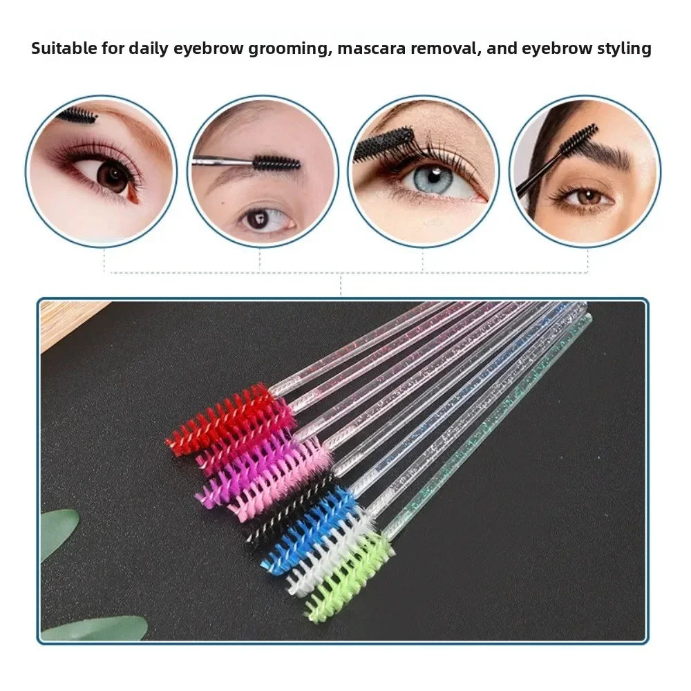 50 Stuks Wegwerp Wimper Borstels Buigbare Kristal Wenkbrauw Borstel Lash Extension Borstels Spoolies Mascara Wand Beauty Makeup Tools