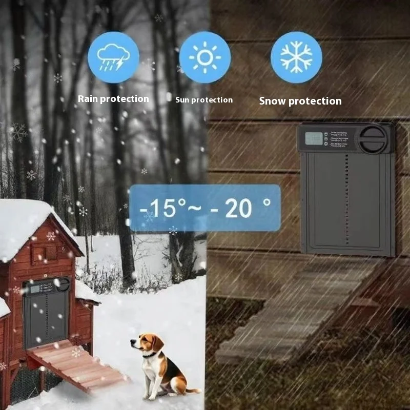 Upgraded 2nd Gen Automatic Pet Door Smart Timer Lift For Dogs Cats Cold Resistant Durable Pet House