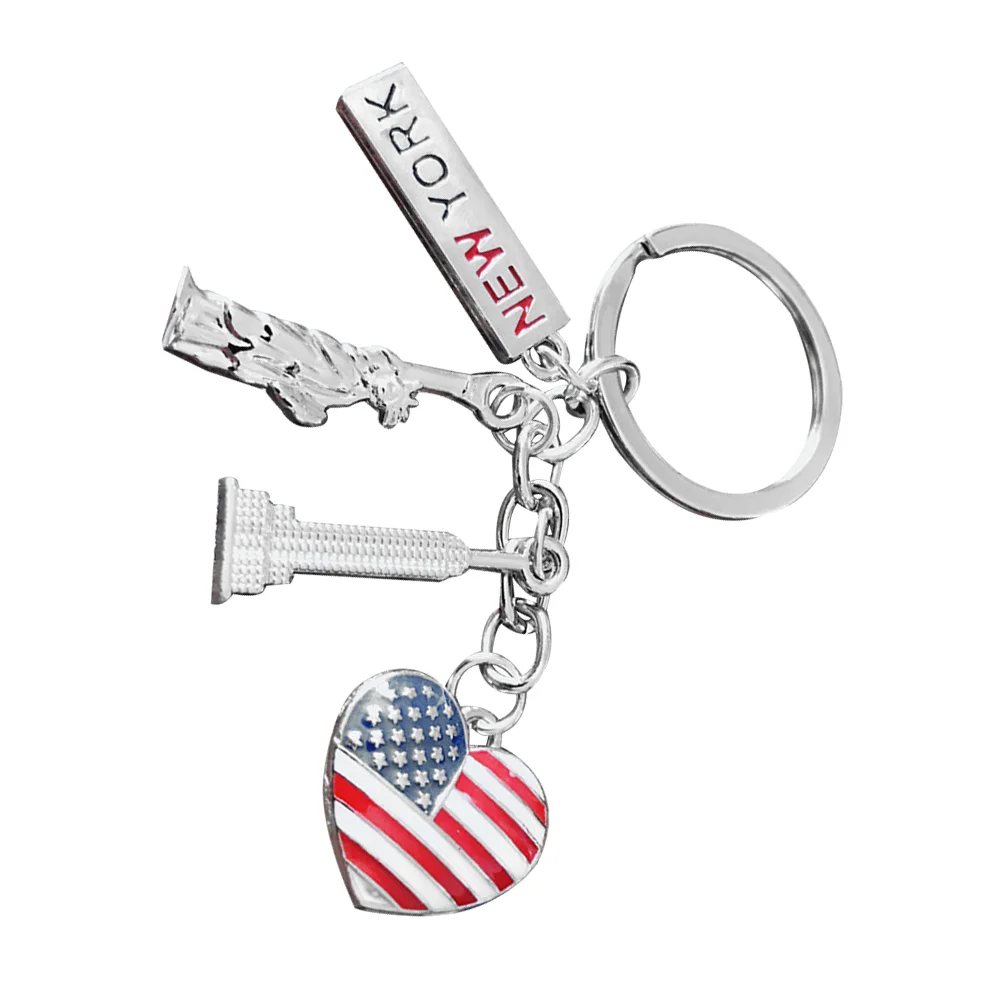 Durable Statue Of Keychain Portable American Independence Day Key Chain Patriotic Usa Elements Metal Key Ring Accessory Jewelry