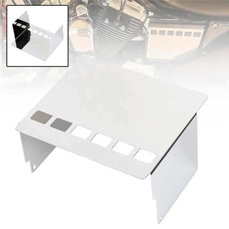 ฝาครอบแบตเตอรี่มอเตอร์ไซค์ทรงสี่เหลี่ยมโครเมียม สำหรับ Dyna Low Glide FXS Super Glide FXR FX ปี 1973-1986