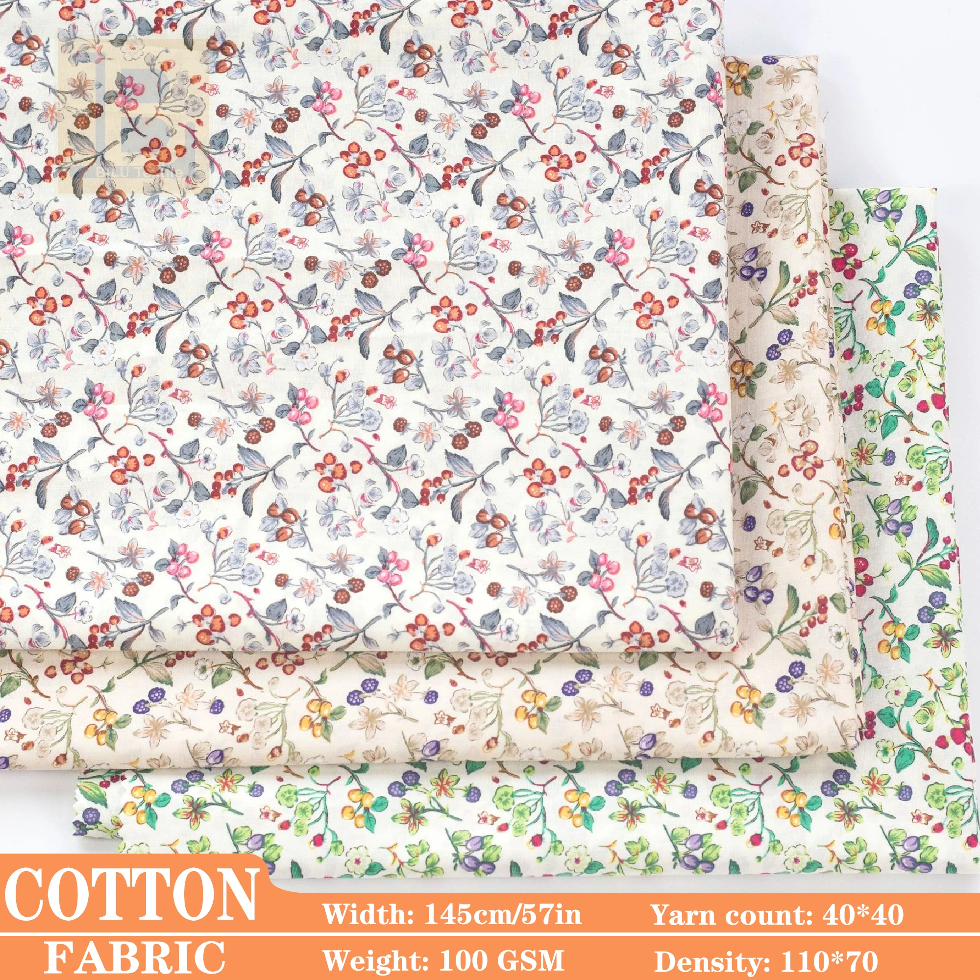 

Cotton Liberty Tana Lawn Printed Fabric, Printed Poplin Long-Staple Cotton for KidsWomen's Dresses Loungewear DlY Sewing Cloth