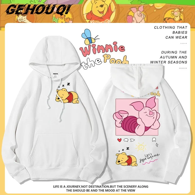 

Winnie Hoodie Woman Loose And Lazy Style Bf Disney Couple Fashion Couple Set Clothes Fashion