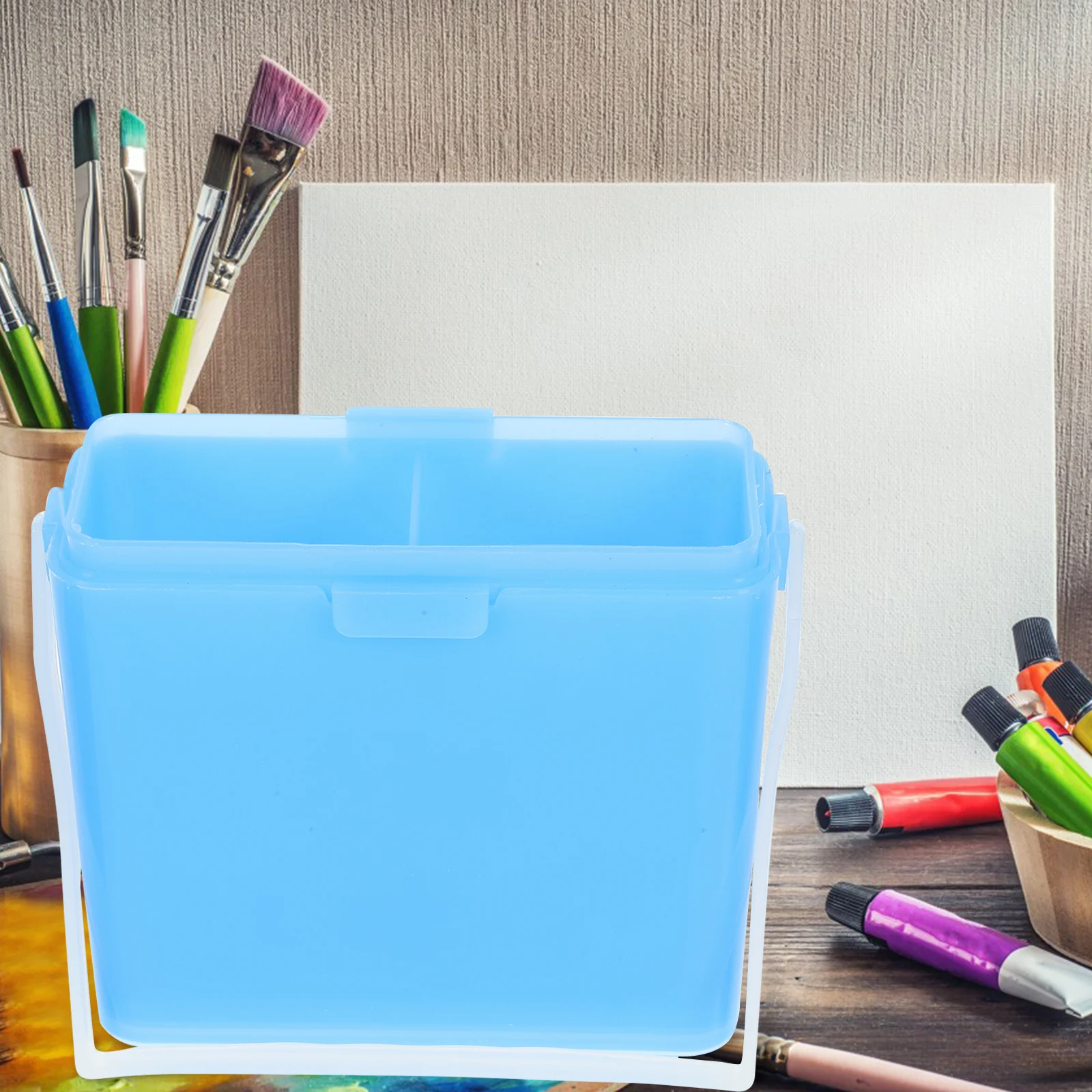 

Paint Washer Bucket Multi-Use Art Cleaning Accessory, Compact Watercolor Brush Holder, Reusable Plastic Brush Cleaner,