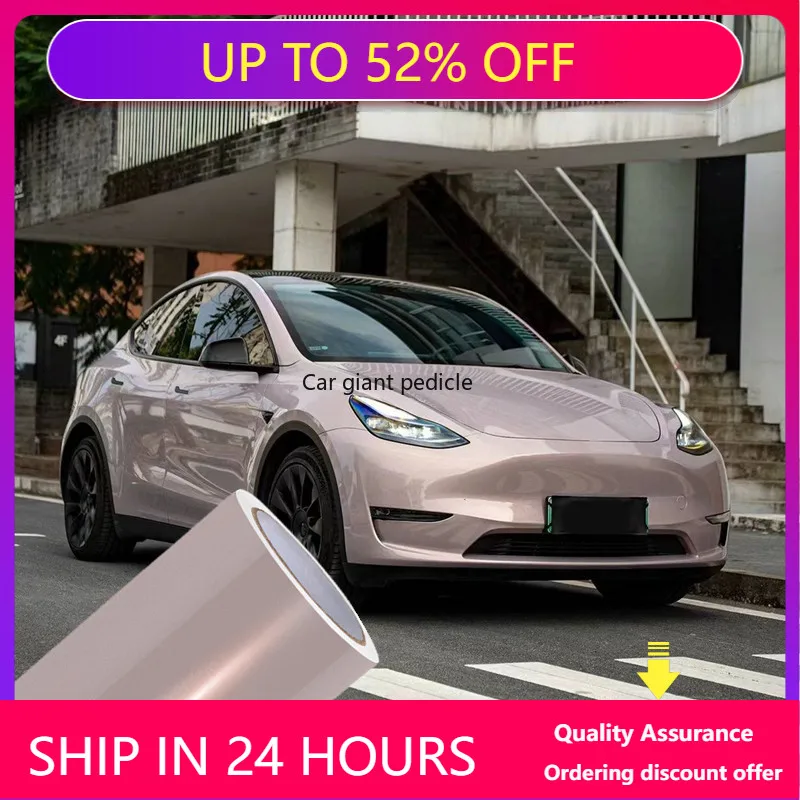 Gloss Metallic Rouge Pearl Pink Car Wrap Film Auto Plastic  Auto Plastic Assurance Air passage pattern Stickers Covering Foil