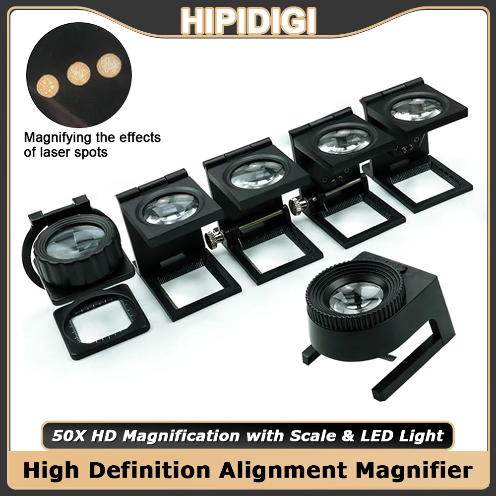 레이저 정렬 확대경 50배 확대 LED 조명 눈금자, 레이저 마킹 절단기의 레이저 스팟 관찰용