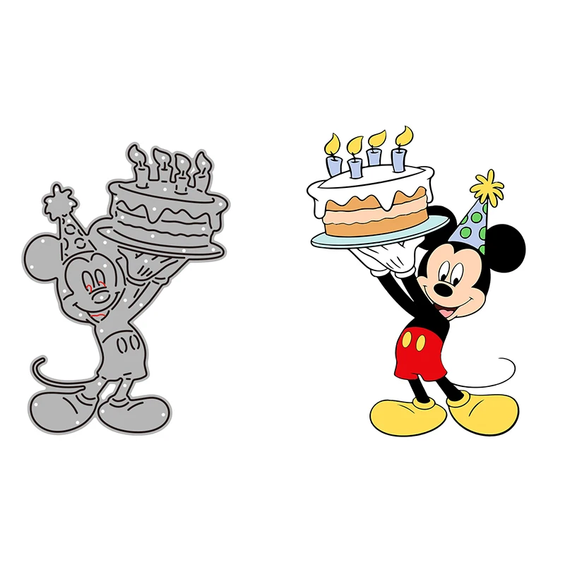 Mickey Mouse Birthday Cutting Dies Disney Party Dies for DIY Scrapbooking Photo Album Embossing Paper Cards Craft New 2022 Punch