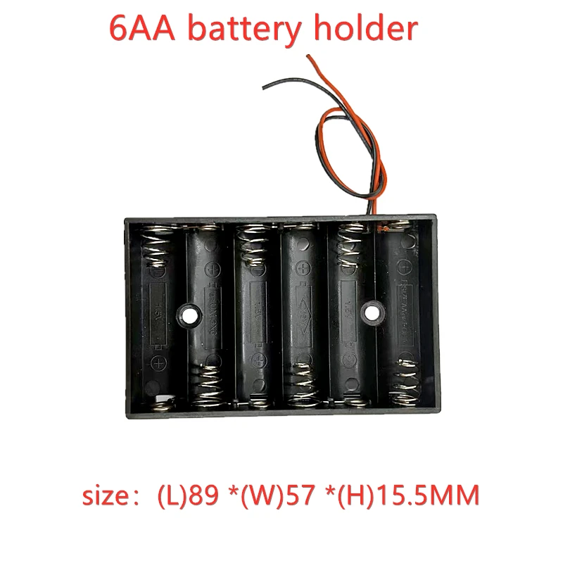 6 8 10AA 10 Slot AA Battery Holder AA Battery Box Case AA Battery Storage Case 9V 12V 15V Battery Case With Line DIY