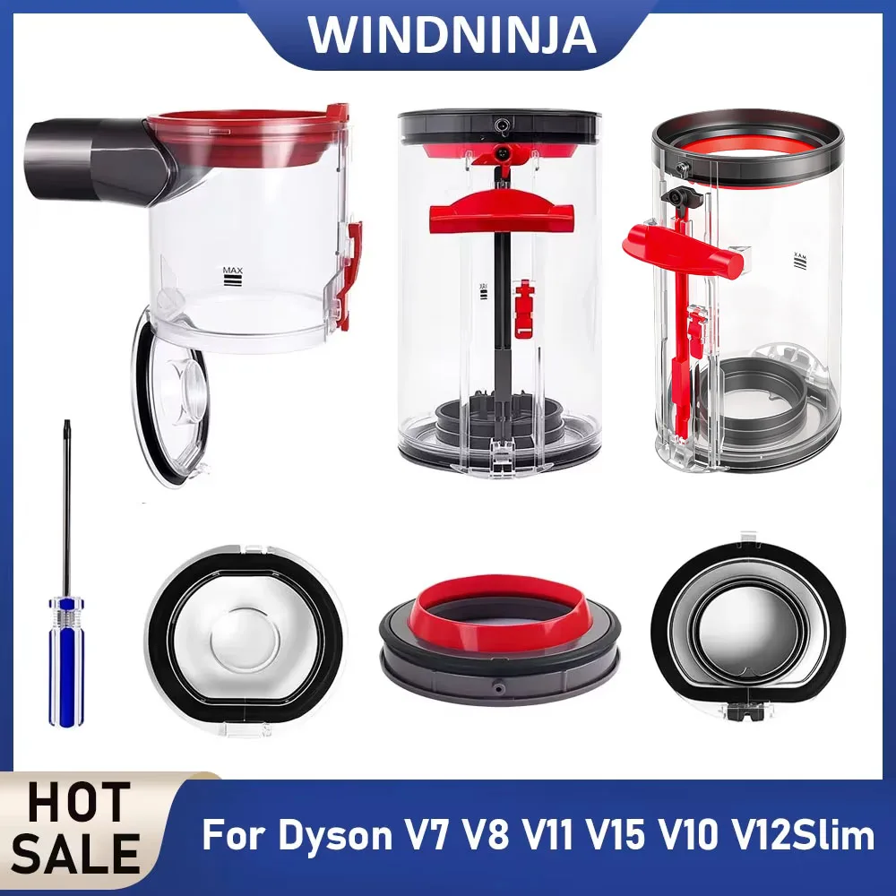 Für Dyson V7 V8 V11 V15 V10 V12 Slim Cyclone Staubbehälter Staubsauger Teile Basisdeckel und Staubbehälter-Dichtungsring