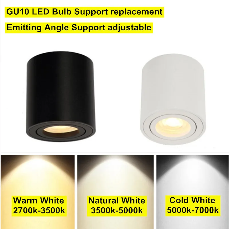 

Surface Mounted Ceiling Downlight with 9W 12W 15W GU10 Bulb Replaceable LED Spot Light AC85-265V Warm/Natural/Cold White