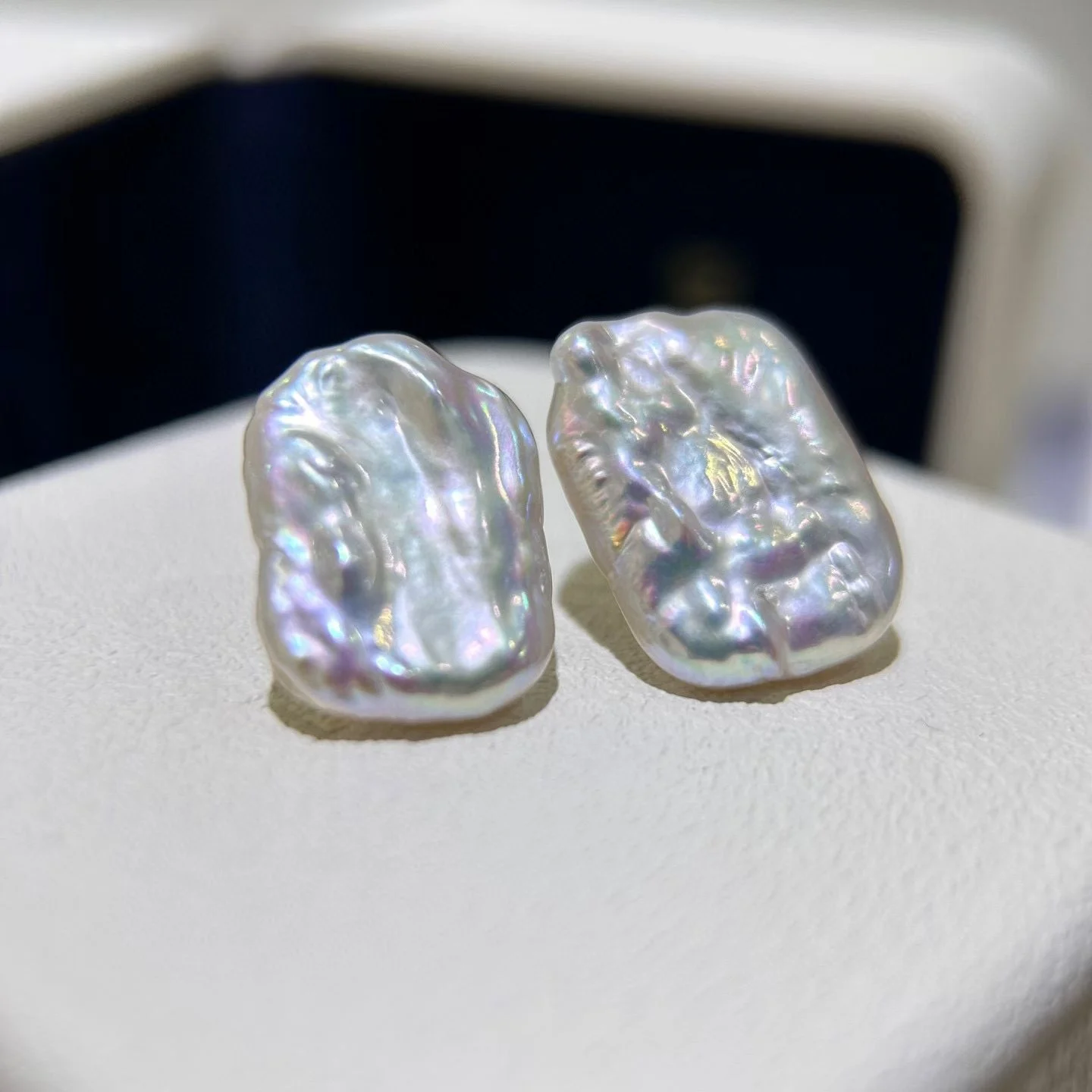 

Сертифицированные серьги-гвоздики в стиле барокко с натуральным квадратным жемчугом Aurora Luster, серьги-кольца с пряжкой и пресноводным геометрическим жемчугом, уникальные ювелирные изделия унисекс