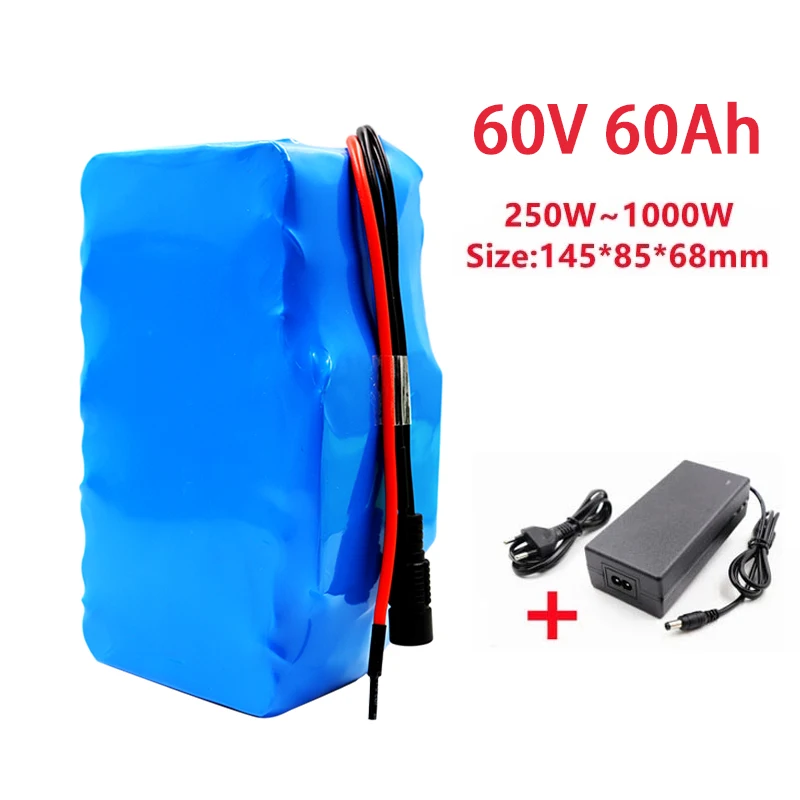 18650 16S2P 60V 50Ah Lithium Ion Battery,For 67.2V E-bike Electric Bicycle Scooter with BMS 750W 1000W Li-ion Battery Pack