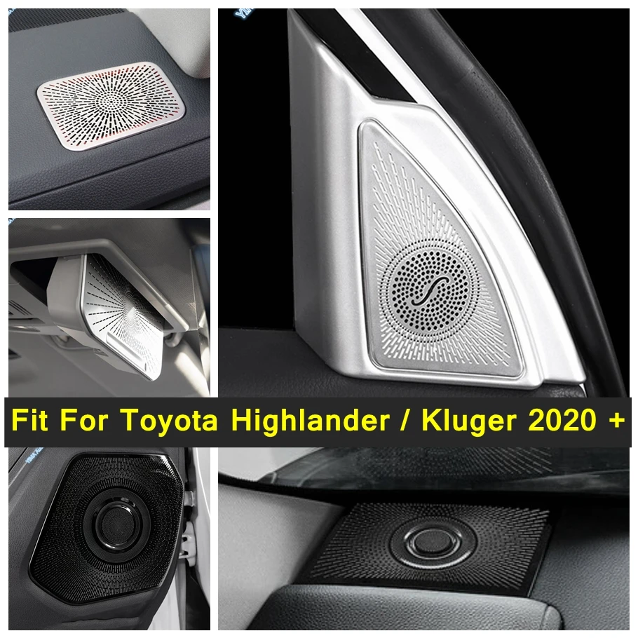 

For Toyota Highlander / Kluger 2020 - 2024 A Pillar / Car Door / Dashboard Stereo Speaker Tweeter Cover Trim Interior Refit Kit