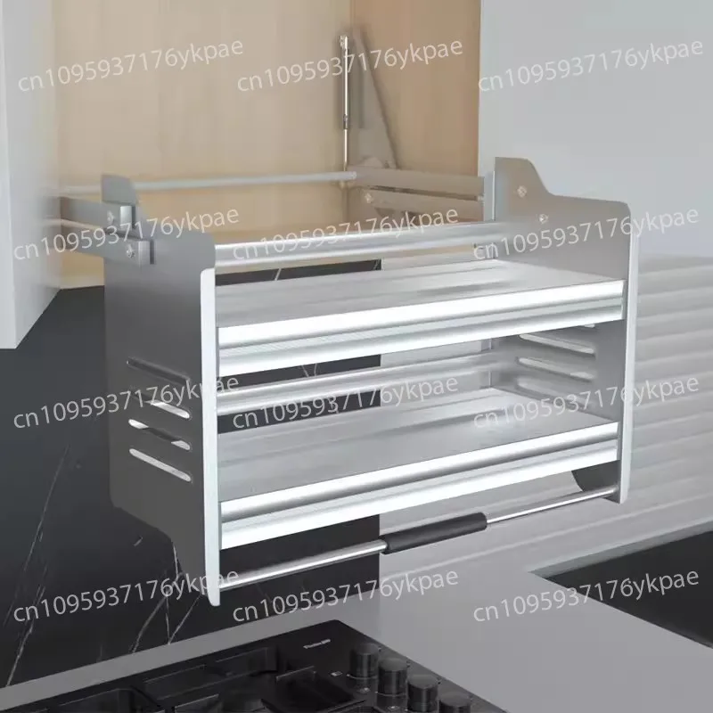 Hanging Cabinet Lift Basket, Kitchen Cabinet Up and Down Lift Basket, Condiments Drop-down Lift Rack