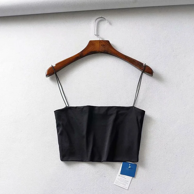 2024 Summer Women's Crop Top Sexy Elastic Cotton Camis sleeveless Short Tank Top Bar