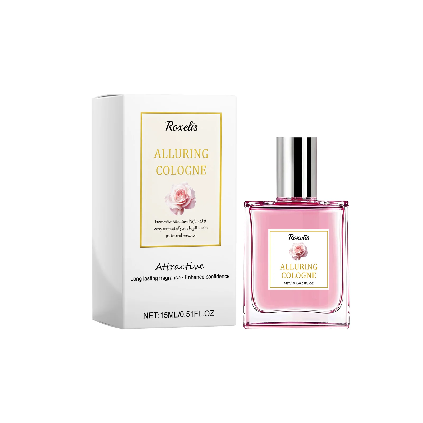 Pheromone Perfume Rose Fresh and Elegant Perfume, Dating Vibe, Charm and Long-lasting Women's Perfume