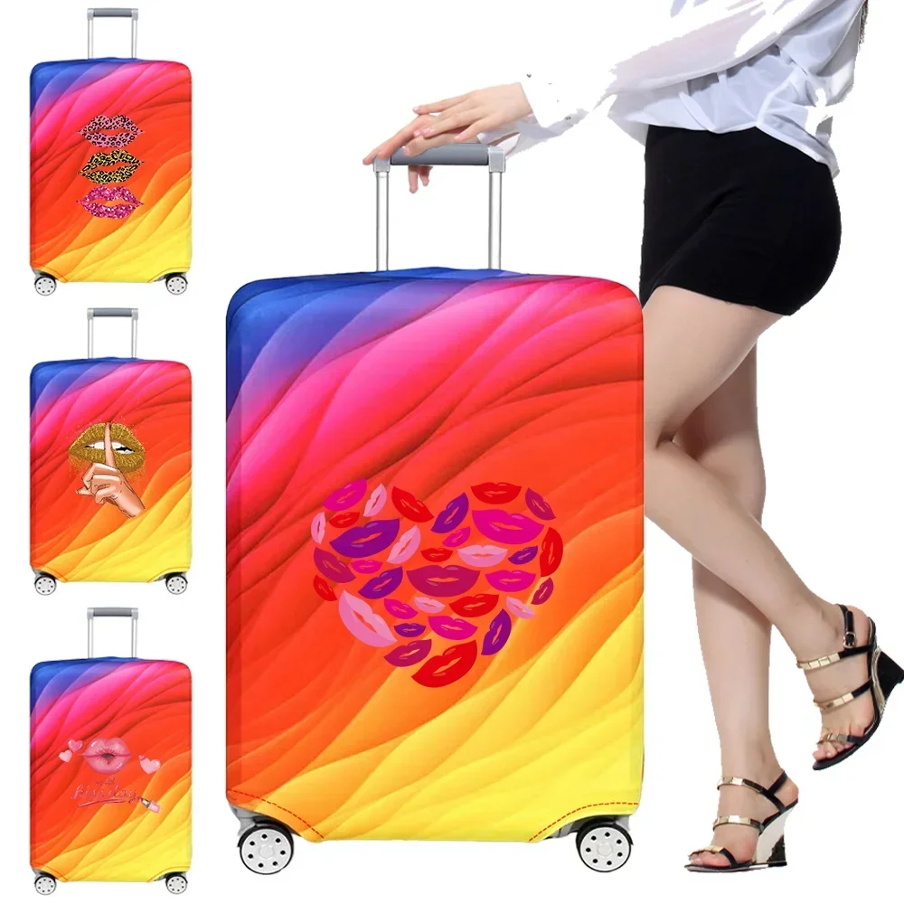 Luggage Cover Suitcase Protector Covers Printing Mouth Series 18-32 Inch Baggage Washable Prevent Scratches Travel Accessories