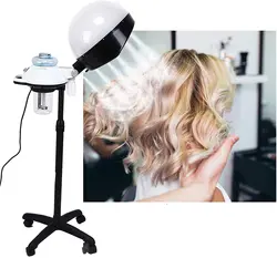 Shampoo Hair Steamer Rolling Stand Hooded Hair Dyeing Coloring Perming Conditioning Salon Spa Steamer Height Adjustable bonnets