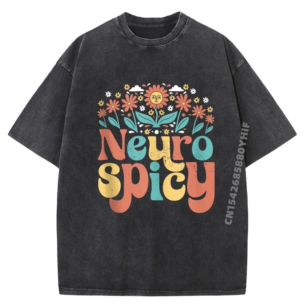 

Neurodiversity Neurospicy Neuro Spicy Neurospicy Camisetas Autumn Mens Gifts Retro Washed Tshirt Lovers Day