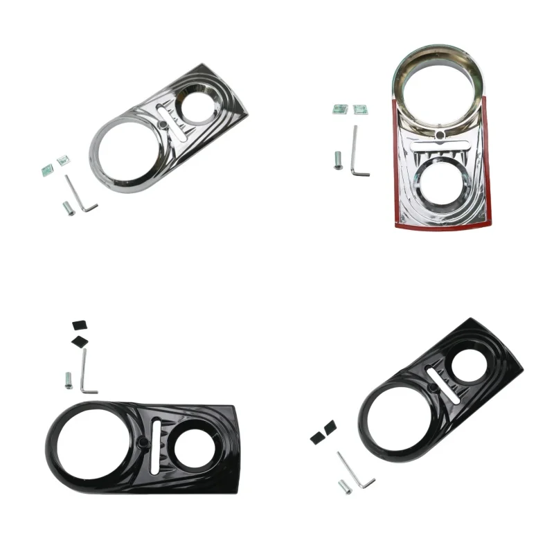 

Black/Chrome Motorcycle Fuel Gas Tank Instrument Panel Console Cover Dash Panel Insert Fit for Harley Softail Fat Boy