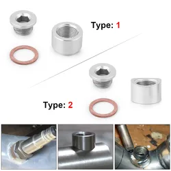 Oxygen Sensor Nut Weld Bung Plug M18x1.5 O2 Sensor Adapter Flat&Notched Nut Bung Stainless Steel