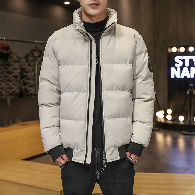 Parkas Mann Jacken Baumwolle gepolsterte Outwear Puffer Jacke Männer warme Mäntel dicke Mode lässig Winter Streetwear Herren bekleidung Top