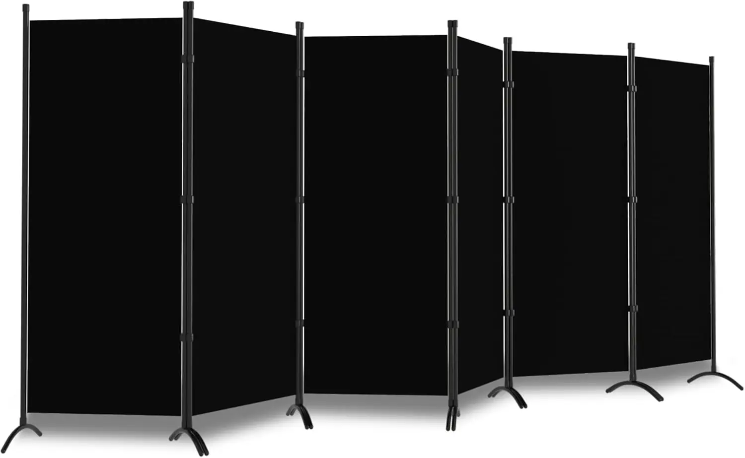 

6 Panel Room Divider, 6FT Folding Privacy Screen for Office or Home Separation, Portable Freestanding Black Fabric Wall