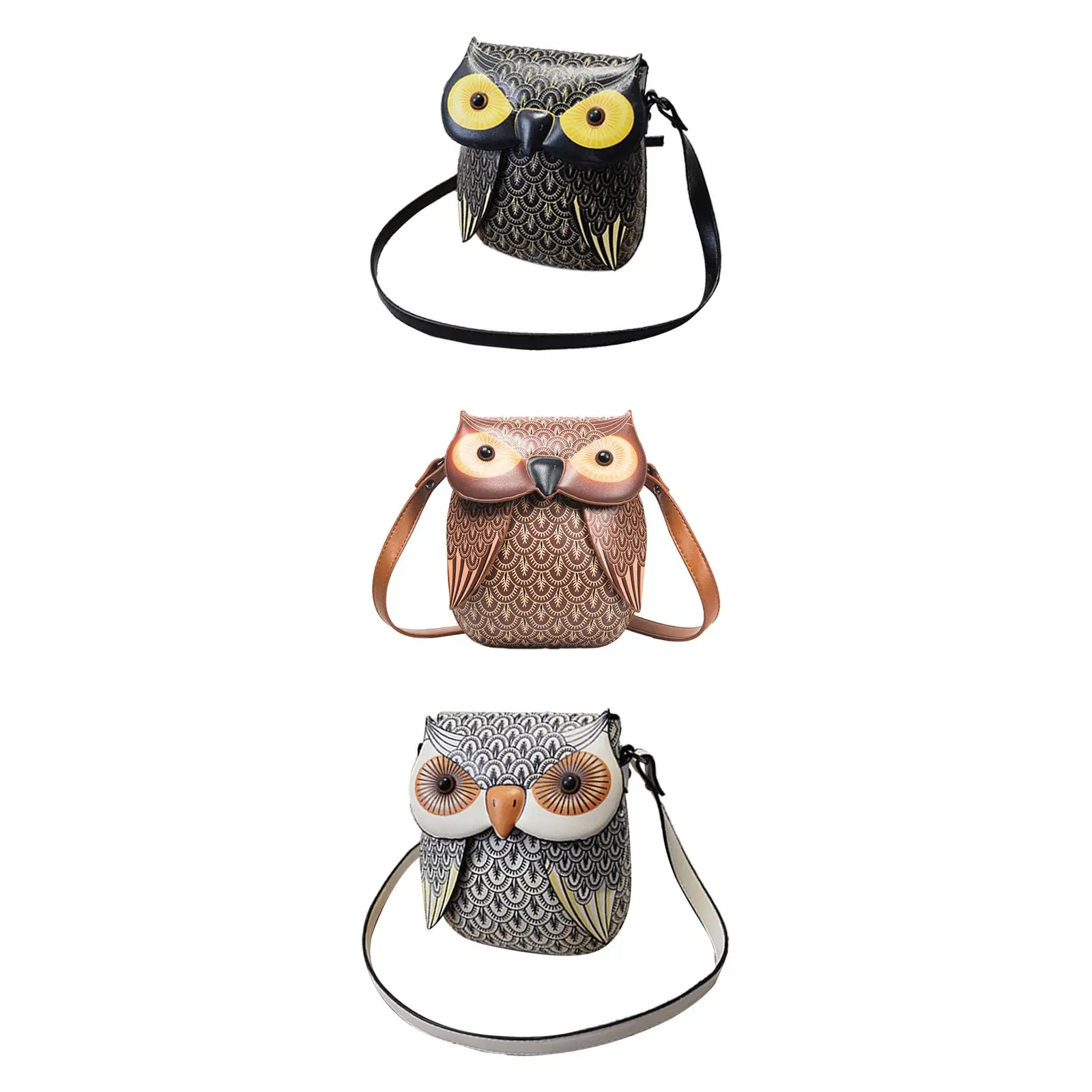 Women Shoulder Bag Buckle Cute Owl Crossbody Bag for Summer Party Shopping