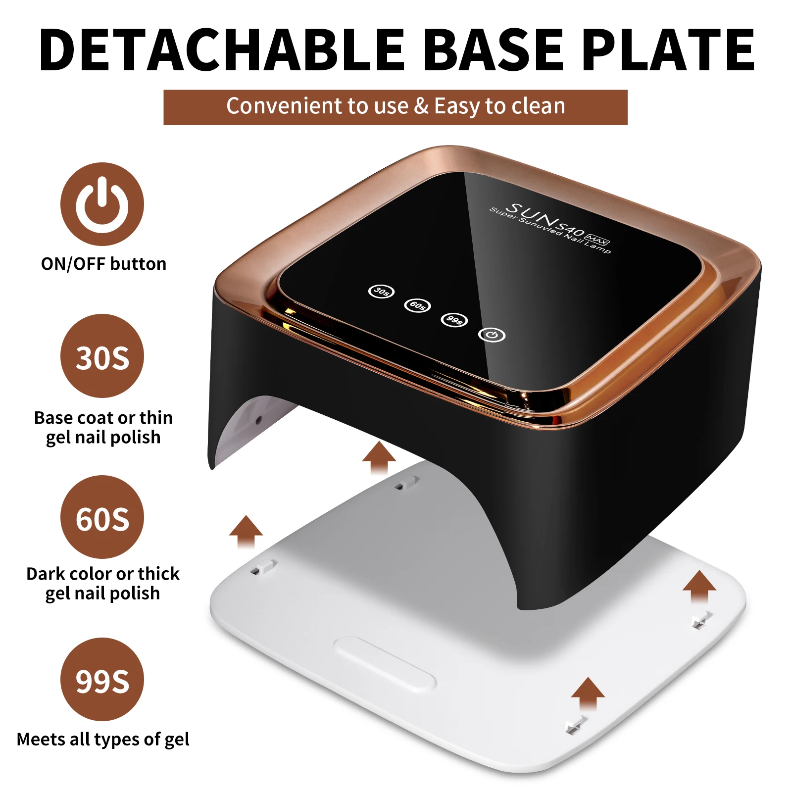 57 Lampada per unghie UV LED Asciugacapelli gel ricaricabile con timer Sensore automatico Display LCD Strumento luminoso per manicure a grande schermo