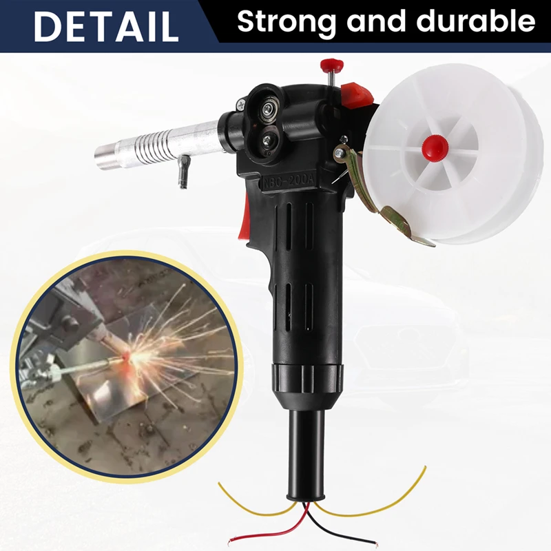 【A99P】NBC-200A MIG Welding Spool Push Pull Feeder Welding Torch Welder Welding Torch with Gear Two Gas Welding Torch