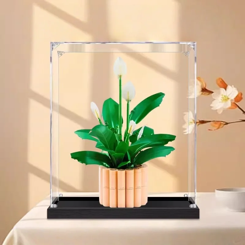 3mm Dustproof Display Box for lego 11504 Peace Lily Display Case Storage Box Organizer(Lego Set not Included)