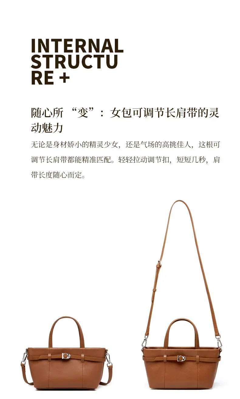 2025 New Model Women's Genuine Leather First Layer Cowhide Retro Tote Shoulder Bag Commuter Crossbody Shoulder  Hand bag 2951